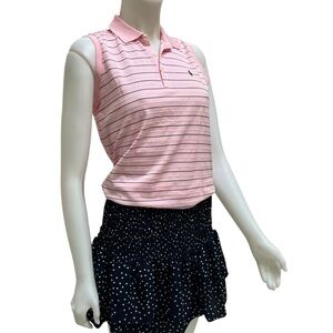 RALPH LAUREN Powder Pink Fitted‎ Striped Golf Shirt Polo Cricket Country Club